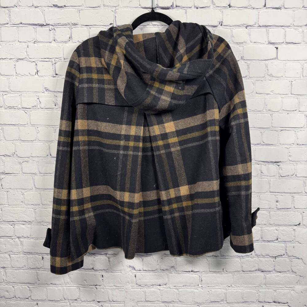 Zara Basic Plaid Button-Front Peacoat Size M - Picture 5 of 10